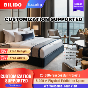 Juego de Muebles de Dormitorio para Hotel de <span class=keywords><strong>Cinco</strong></span> Estrellas, Habitación Estándar de Apartamento, Muebles Completos, Cama Doble, Cama Simple, Personalización - Product Image 2