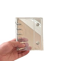 Carpeta de Anillas M5 de PVC Transparente Multicolor, Funda de PVC Suave para Carpeta M5, Porta Tarjetas con Cierre, Bolsa de PVC para Hojas Sueltas