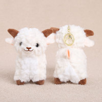 En gros, Nouveau Porte-clés Pendentif Mignon en Peluche Mouton Blanc, OEM, Peluche Douce de Dessin Animé, Mascotte Chèvre, Jouet Animal en Peluche Agneau pour Cadeau