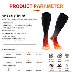 Chaussettes <span class=keywords><strong>chauffantes</strong></span> rechargeables pour l'hiver, pour la randonnée en plein air, le <span class=keywords><strong>ski</strong></span>, les jambières <span class=keywords><strong>chauffantes</strong></span> respirantes en tissu de coton épais - Product Image 6