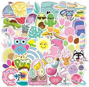 Autocollants mignons en vinyle pour la décoration intérieure, l'art mural, les meubles, les autocollants réutilisables, finition mate, utilisation intérieure/extérieure, animaux, plantes - Product Image 6