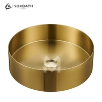 Modern Banyo Lavabosu Tezgah Üstü Lavabo 360mm Yuvarlak Vessel CUPC Dekoratif Lavabo