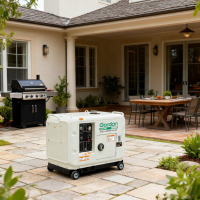 Générateur diesel super silencieux 5 kW 6,5 kVA triphasé commutable 110 V/220 V/380 V 50 Hz, groupe électrogène portable de secours domestique ATS AVR 100 % cuivre