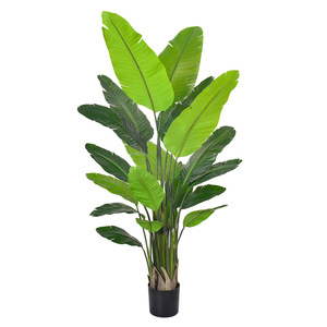 Plante artificielle verte de haute qualité, oiseau de paradis en plastique, queue lâche, arbre du voyageur, décoration de salon, planté - Product Image 3