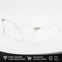 Lunettes carrées surdimensionnées pour hommes et femmes, monture TR90 avec accent métallique, anti-lumière bleue, protection UV400, lunettes de lecture optiques, 8 couleurs, OEM