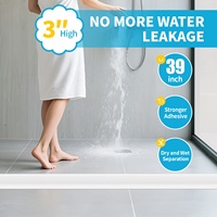 Barrera de Agua Moderna para Baño, Protector Antisalpicaduras para Bañera y Inodoro, Retenedor de Silicona TPE, Barrera para Umbral de Ducha