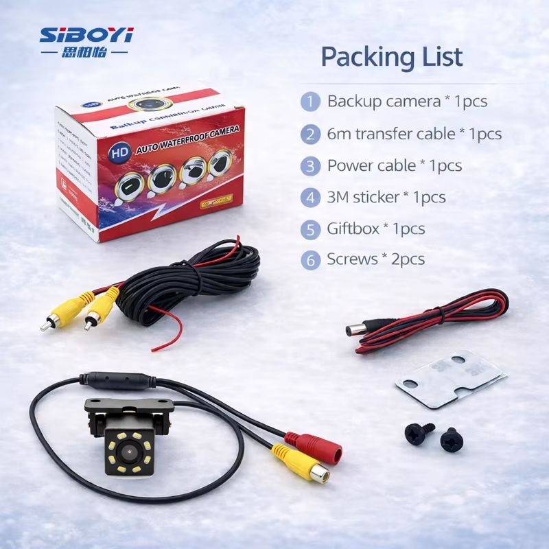 Cámara de reversa CVBS de 8 LED