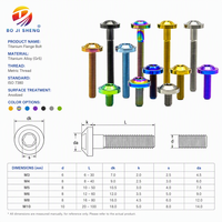 Vis à tête cylindrique en alliage de titane Gr5 TC4, anodisée couleur, à six pans étoilés, pour moto et vélo, fournie par l'usine BOJISHENG