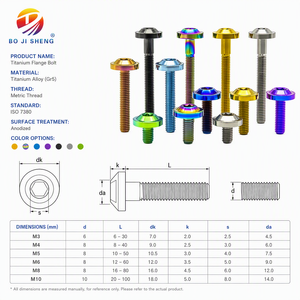 Tornillo <span class=keywords><strong>de</strong></span> Cabeza Cilíndrica con Rosca UNC <span class=keywords><strong>de</strong></span> Aleación <span class=keywords><strong>de</strong></span> Titanio Gr5 TC4 BOJISHENG, <span class=keywords><strong>Anodizado</strong></span> en Color, para Motocicleta - Product Image 5