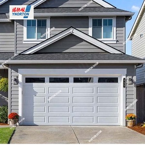 ประตูโรงรถอัตโนมัติแบบมีหน้าต่าง ขนาด 16x7 ฟุต ขายดี พร้อมฉนวนโฟม PU คุณภาพสูง สำหรับที่อยู่อาศัย - Product Image 3