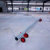 Chariot à roulettes antidérapantes robustes pour le déplacement de tuyaux en acier, tubes en plastique, tubes carrés, profilés en acier et poutres en I, avec fonction d'économie d'effort