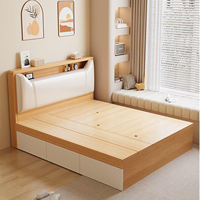 Tatami Hochbett mit Stauraum und Schubladen, Modernes Einzel- oder Doppelbett für Apartments und Ferienwohnungen
