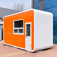 Mini-cabane préfabriquée durable en structure acier, maison-conteneur style pomme pour bureau, magasin, villa, utilisation extérieure avec panneaux sandwich