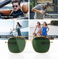 Lunettes de soleil de conduite professionnelles UV400 pour hommes, monture en métal doré, verres anti-éblouissement avec vision nocturne, logo personnalisé, lunettes de soleil polarisées