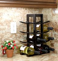 Design créatif de 12 bouteilles de vin en bambou, armoire à vin en bois, présentoir de comptoir pour table à manger, ensemble de meubles de maison