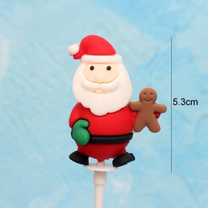 Père Noël bonhomme de neige arbre wapiti poupée ornement colle douce décorations de noël pour gâteau Dessert boîte-cadeau décoration - Product Image 2