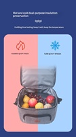 Sac isotherme double couche en tissu Oxford avec doublure en aluminium, pliable, portable, grande capacité pour le déjeuner, le travail et les activités de plein air