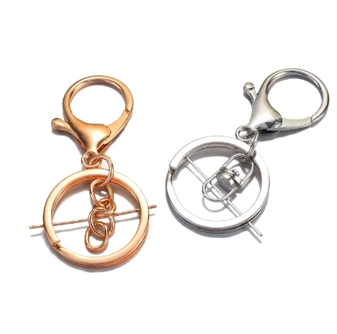 30mm Lobster Claw Clasp Ring Loop Key with Flat Split Ring Swivel Buckle
