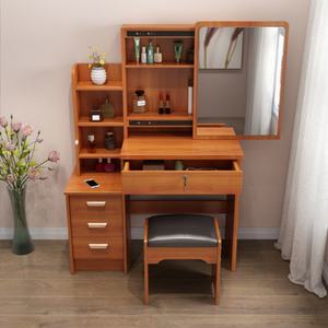 Meuble de chambre à coucher, coiffeuse moderne avec miroir de maquillage et tabouret multi-rotatif - Product Image 5