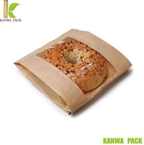 ถุงกระดาษใส่อาหารแบบใช้แล้วทิ้งสำหรับแซนด์วิชพร้อมหน้าต่างใส - Product Image 4