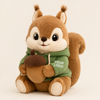Peluche Mascotte Écureuil Personnalisée, Écureuil Doux Tenant un Amande, avec Logo Personnalisé, Fournisseur OEM pour Vêtements