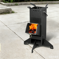 Barbecue portable détachable, réchaud fusée, poêle à bois d'extérieur, allume-feu, grilles BBQ pliables pour le camping et l'alpinisme