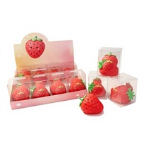 Jouet Squishy Fraise Mignon Anti-Stress, Soulagement de l'Anxiété, Jouet Sensoriel à Presser, Décompression, Cadeau Unisexe