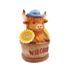 Escultura de Resina para Jardín, Estatua de Vaca Highland para Decoración de Pastoreo y Granja, Regalo para el Dí<span class=keywords><strong>a</strong></span> de la Madre, Regalo de Inauguración de Casa para Mujeres, Mamá, Abuela - Product Image 4