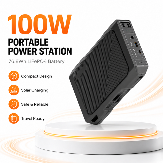 Travel Friendly 100W Portable Power Supply Station LiFePO4 Battery Modified Sine Wave Inverter Multiple Outputs for Camping