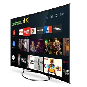 Smart TV com tela curva, 12V DC, 32 polegadas, Ultra HD, Wi-Fi, montagem na parede, Smart TV LCD, Armário preto com interface USB para uso em hotel