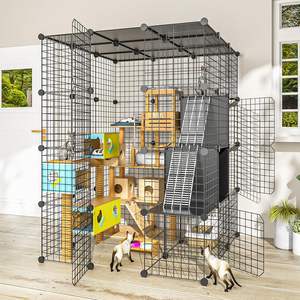 Vente chaude Cage pour animaux de compagnie en métal à 4 niveaux détachable personnalisable Grande cage pour chiens Niche pour chiens Parc pour chiots Grand parc pour chats en plein air Cage en fer à mailles - Product Image 1