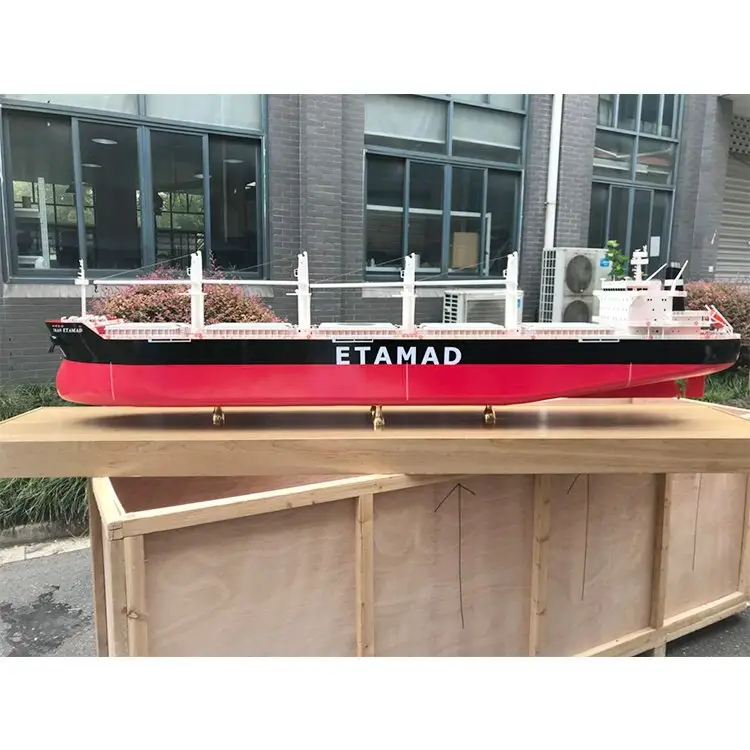 Modelo de barco de carga personalizado de 1,5 metros, modelo de granelero de mineral simulado