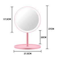 Miroir de maquillage professionnel LED rechargeable simple face Table de miroir de voyage portable de luxe en plastique personnalisée