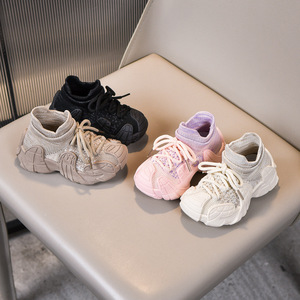 Chaussures chaussettes tricotées pour enfants, couleur unie, collection Printemps-Automne 2026, nouvelles chaussures de sport décontractées antidérapantes pour garçons et filles, vente en gros - Product Image 2