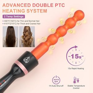 Lisseur de cheveux professionnel 5-en-1 en céramique magique PTC LED avec têtes interchangeables, outil électrique portable pour la maison - Product Image 4