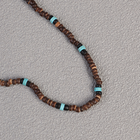 Nuevo collar Retro de cuentas de concha de Coco para hombre, collar de Surf, collares de cuentas de madera hechos a mano