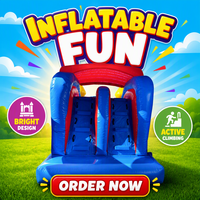 Parc aquatique gonflable 2 voies Unicorn Combo, utilisation humide et sèche, en PVC, capacité supérieure à 10 personnes