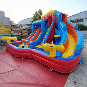 Tobogan acuatico hinchable commercial inflatable water <b>slide</b> and bounce house combo with splash <b>pool</b> - Product Image 2