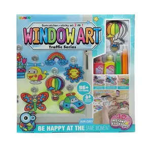 2023 Heiße neue Produkte Pädagogisches DIY Spielzeug Zeichnen Spielzeug Fenster Kunst 3D Instant Sticky Art Craft Kit FENSTER FARBE