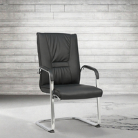 Fauteuil de Conférence en Cuir, Chaise de Bureau pour Visiteur, Fauteuil de Direction en Cuir avec Accoudoirs pour le Bureau