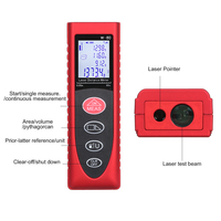 Télémètre laser industriel portatif alimenté par piles AAA avec support Pythagore, portée de 40 m, mesure de la surface et du volume