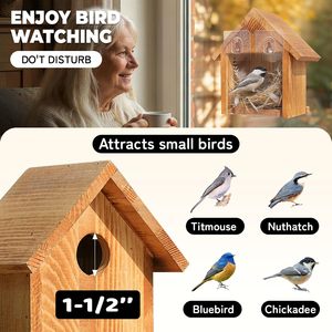 Casa para Pájaros Resistente a la Intemperie, Caja de Nido Colgante para Jardín, Regalo para Observación de Aves, Casas para Pájaros para Exteriores - Product Image 3