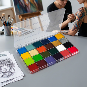 Palette de peinture pour le <span class=keywords><strong>visage</strong></span> et le corps à base d'huile multicolores, maquillage longue durée pour la scène, les festivals et les costumes, en stock, prêt à être expédié - Product Image 1
