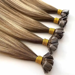 Extensions de cheveux à pointe plate en cheveux humains Remy, cheveux lisses et doux, extensions de cheveux Remy en gros, extensions de cheveux humains à pointe plate - Product Image 1