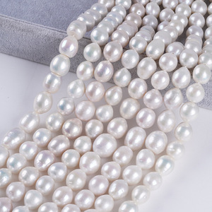 Collier et bracelet en perles d'eau douce naturelles de forme baroque, perles blanches Edison de 10 à 14 mm, vente en gros, options de couleurs DIY - Product Image 5