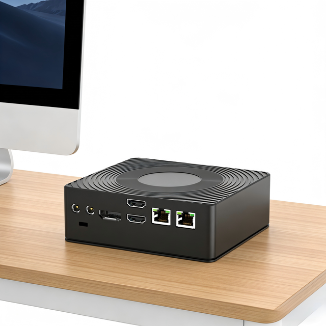 Mini Pc AMD Ryzen 5 7 AI Mini PC Box Dual Lan Display Computer Barebone System Ryzen Fanless Mini Pc