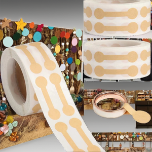 Best-Seller Kraft Paper Adhesive Stickers for Jewelry Accessories 500pcs/Roll Customizable <b>Ring</b> Necklace Earrings <b>Watch</b> Eyewear - Product Image 2