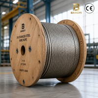 Câble en acier inoxydable de qualité industrielle 1x19, câble rigide en acier pour la construction marine et l'ingénierie architecturale