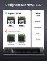 Boîtier adaptateur UGREEN CM400 M.2 NVMe SSD 10 Gbps USB C 3.1 Gen 2 vers NVMe PCIe M-Key pour disque SSD externe