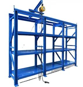 High Quality OEM Injection Molds Storage Shelves with Manual or Electrical Hoist Crane Equipped Mold Storage Rack